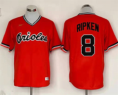 Cal Ripken Jr Baltimore Orioles Mitchell & Ness 1988 Authentic Cooperstown Collection Mesh Batting Practice Jersey - Orange
