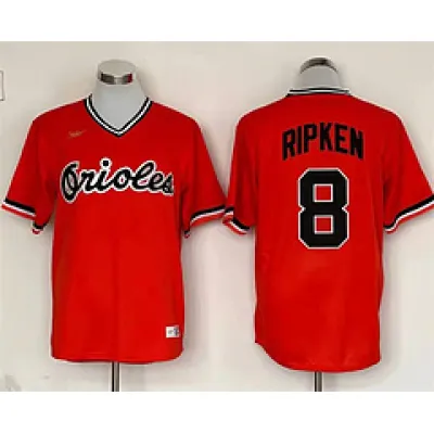 Cal Ripken Jr Baltimore Orioles Mitchell & Ness 1988 Authentic Cooperstown Collection Mesh Batting Practice Jersey - Orange 01