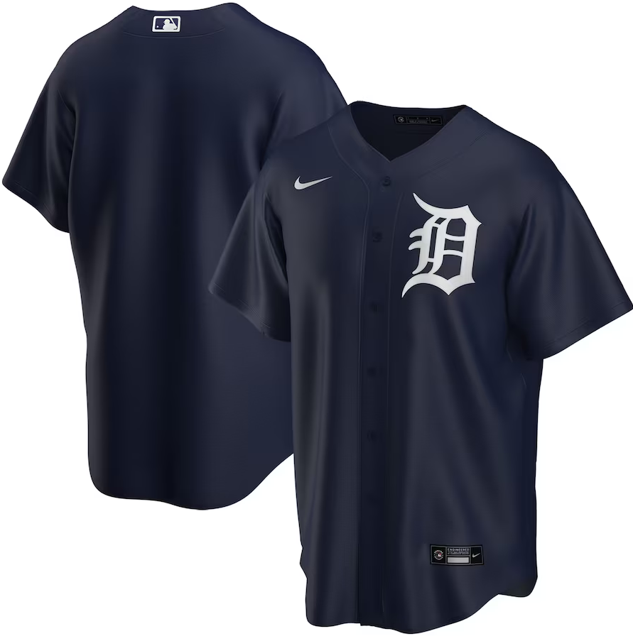 Detroit Tigers Nike Home Blank Replica Jersey - Black