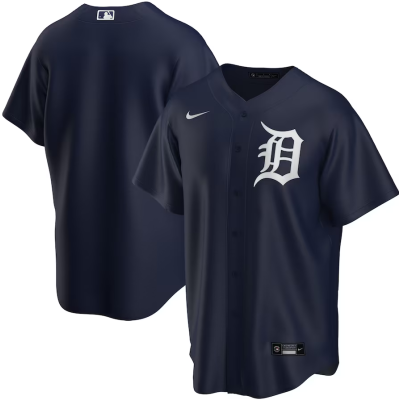 Detroit Tigers Nike Home Blank Replica Jersey - Black 01