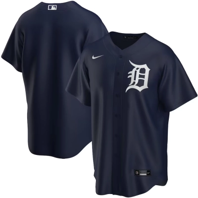 Detroit Tigers Nike Home Blank Replica Jersey - Black 01