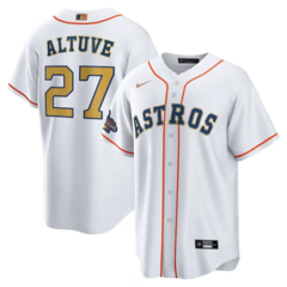 Jose Altuve Houston Astros Nike Youth Home Limited Player Jersey - White With Yellow