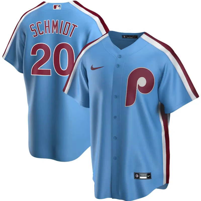 Michael Jack Schmidt Philadelphia Phillies Stitches Cooperstown Collection Team Jersey - Light Blue