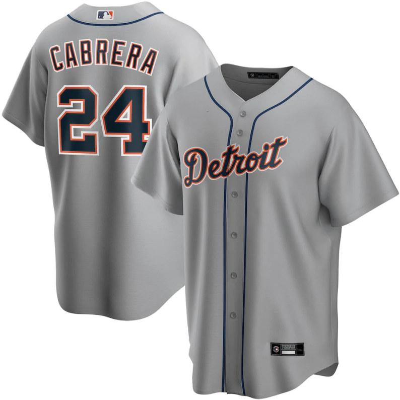 Miguel Cabrera Detroit Tigers Nike Road Replica Player Name Jersey - Gray