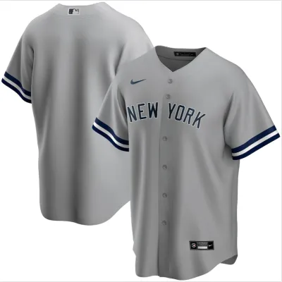 New York Yankees Nike Road Replica Team Jersey - Gray 01