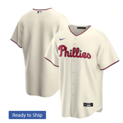 Philadelphias Phillies Nike Alternate Replica Team Jersey - Cream 01