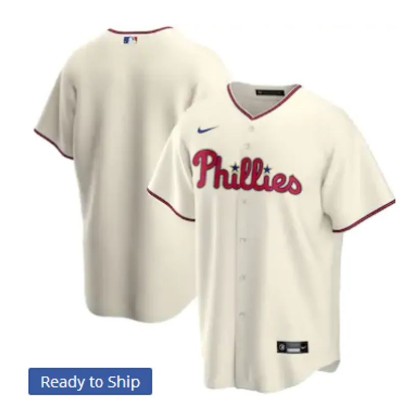 Philadelphias Phillies Nike Alternate Replica Team Jersey - Cream
