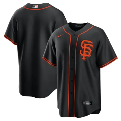 San Francisco Giants Nike Alternate Replica Player Name Jersey - Black 01