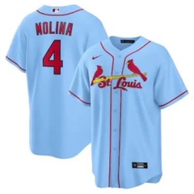 Yadier Molina St. Louis Cardinals Nike Alternate Official Replica Player Jersey - Light Blue 01
