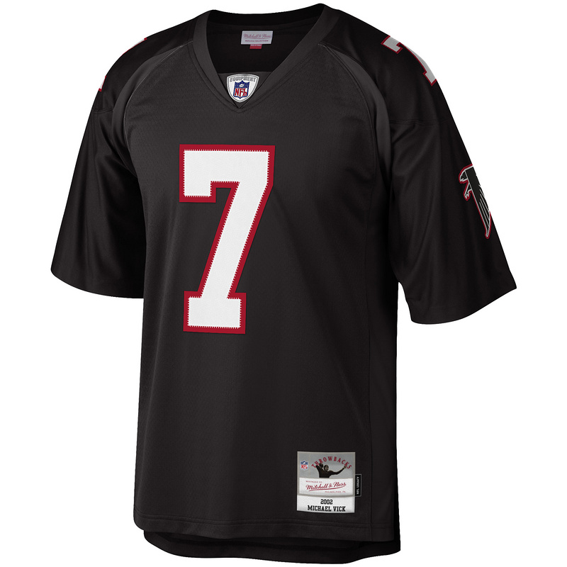 Atlanta Falcons Michael Vick Mitchell&Ness Black Big & Tall 2002 Retired Player Replica Jersey