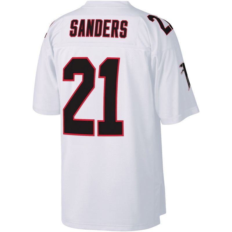 Men's Atlanta Falcons Deion Sanders Mitchell & Ness White Legacy Replica Jersey