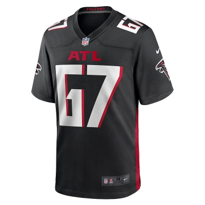 Men's Atlanta Falcons Drew Dalman Nike Black Game Jersey 01