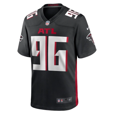 Men's Atlanta Falcons Zach Harrison Nike Black Team Game Jersey 01