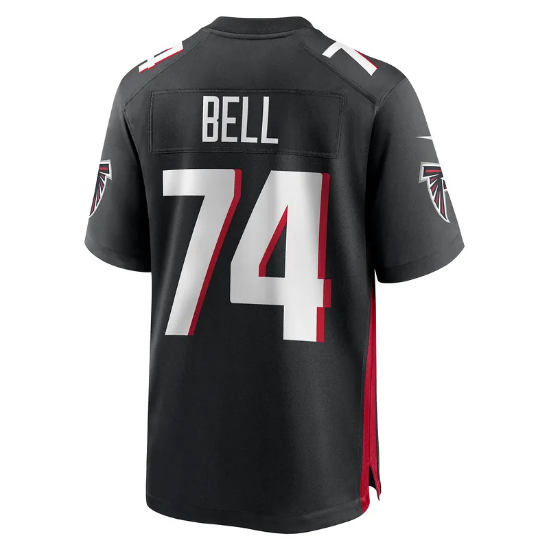 Men's Atlanta Falcons Travis Bell Nike Black Team Game Jersey