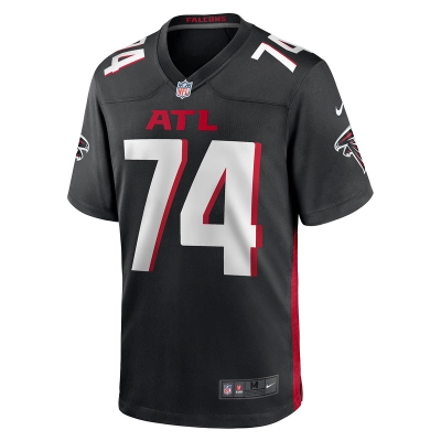 Men's Atlanta Falcons Travis Bell Nike Black Team Game Jersey 01
