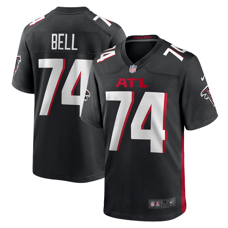 Men's Atlanta Falcons Travis Bell Nike Black Team Game Jersey
