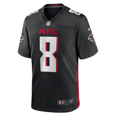 Men's Atlanta Falcons Kyle Pitts Nike Black Game Jersey 01