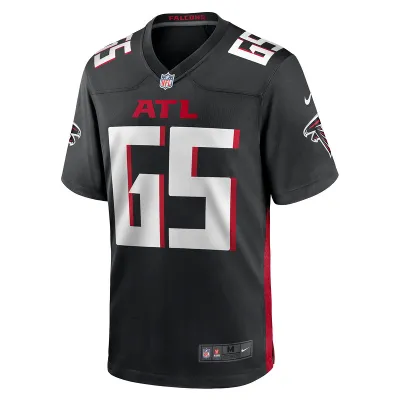 Men's Atlanta Falcons Matthew Bergeron Nike Black Team Game Jersey 01