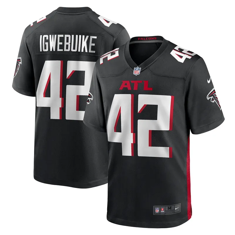 Men's Atlanta Falcons Godwin Igwebuike Nike Black Game Jersey