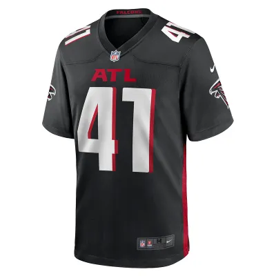 Men's Atlanta Falcons Lukas Denis Nike Black Game Jersey 01