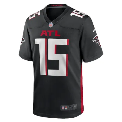 Men's Atlanta Falcons Van Jefferson Nike Black Game Jersey 01