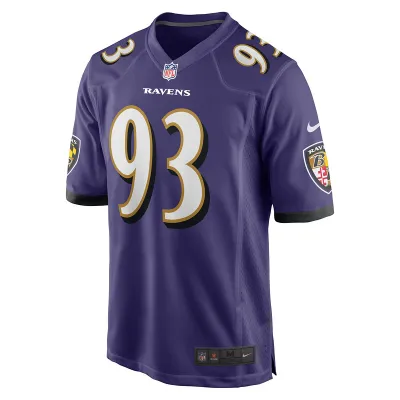 Men's Baltimore Ravens Bravvion Roy Nike Purple Game Jersey 01