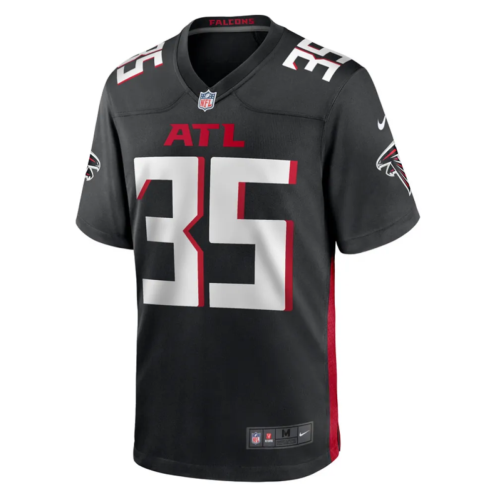 Men's Atlanta Falcons Natrone Brooks Nike Black Team Game Jersey