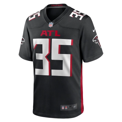 Men's Atlanta Falcons Natrone Brooks Nike Black Team Game Jersey 01