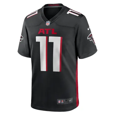 Men's Atlanta Falcons Logan Woodside Nike Black Team Game Jersey 01