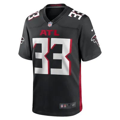 Men's Atlanta Falcons Tre Flowers Nike Black Team Game Jersey 01