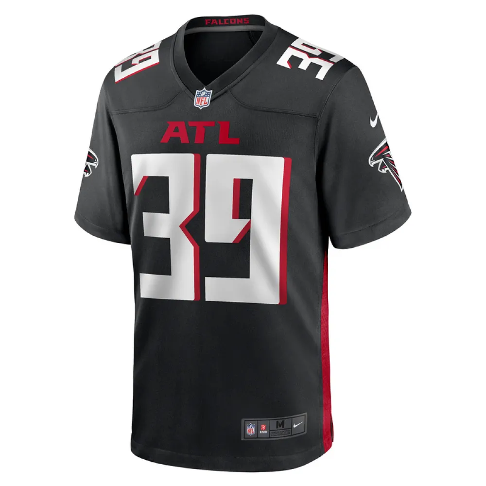Men's Atlanta Falcons Jacob Saylors Nike Black Game Jersey