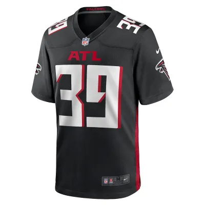 Men's Atlanta Falcons Jacob Saylors Nike Black Game Jersey 01