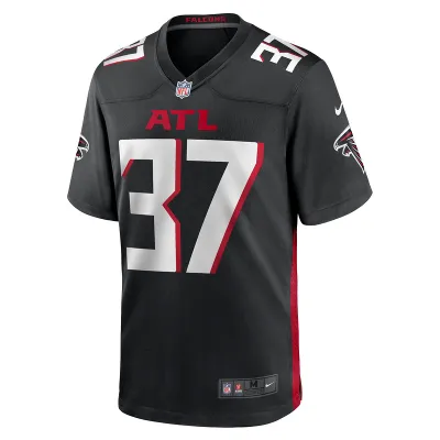 Men's Atlanta Falcons DeMarcco Hellams Nike Black Team Game Jersey 01