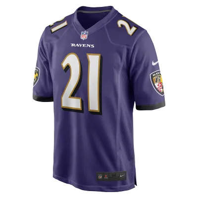Men's Baltimore Ravens Brandon Stephens Nike Purple Game Jersey 01