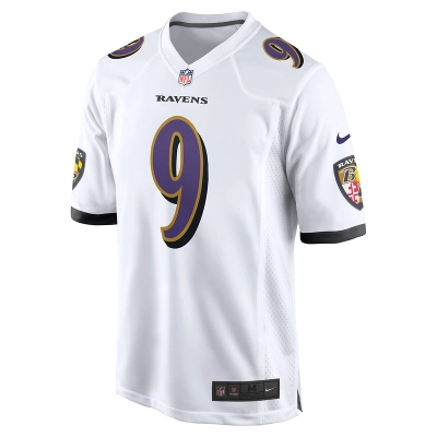 Men's Baltimore Ravens Justin Tucker Nike White Game Jersey 01