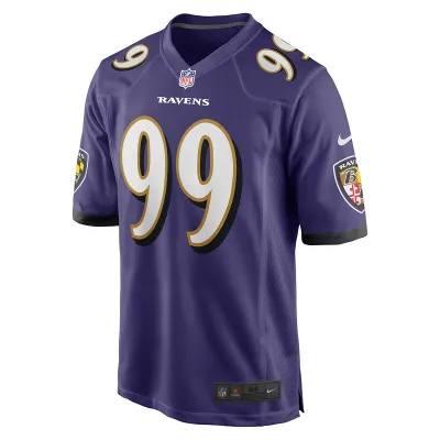Men's Baltimore Ravens Odafe Oweh Nike Purple Game Player Jersey 01