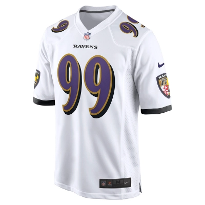 Men's Baltimore Ravens Odafe Oweh Nike White Game Jersey 01
