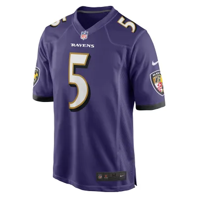 Men's Baltimore Ravens Jalyn Armour-Davis Nike Purple Game Player Jersey 01