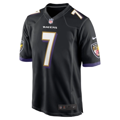 Men's Baltimore Ravens Rashod Bateman Nike Black Game Player Jersey 01