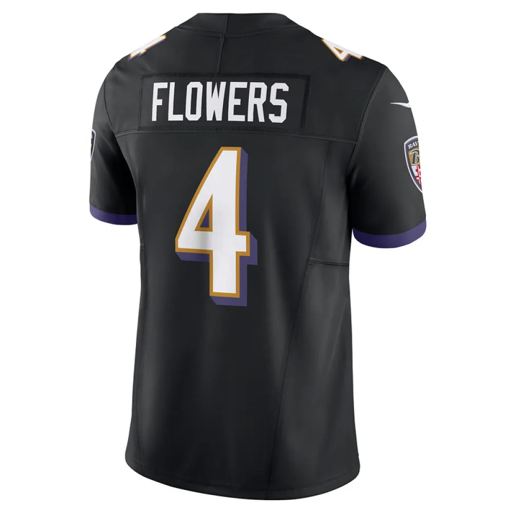 Men's Baltimore Ravens Zay Flowers Nike Black Alternate Vapor F.U.S.E. Limited Jersey