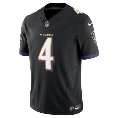 Men's Baltimore Ravens Zay Flowers Nike Black Alternate Vapor F.U.S.E. Limited Jersey 01