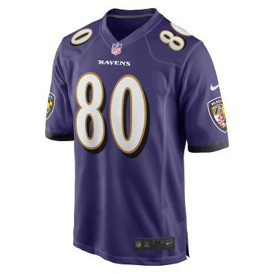Men's Baltimore Ravens Isaiah Likely Nike Purple Player Game Jersey 01