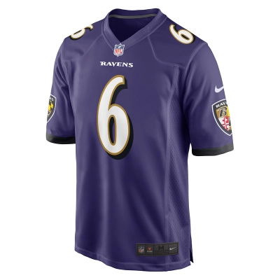 Men's Baltimore Ravens Patrick Queen Nike Purple Game Player Jersey 01