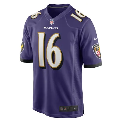Men's Baltimore Ravens Tylan Wallace Nike Purple Game Jersey 01