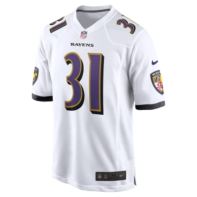 Men's Baltimore Ravens Jamal Lewis Nike White Retired Player Game Jersey 01