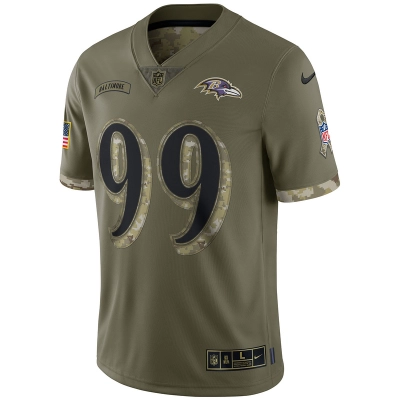 Men's Baltimore Ravens Nike Olive 2022 Salute To Service Limited Jersey 01
