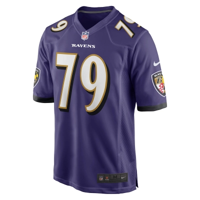 Men's Baltimore Ravens Ronnie Stanley Nike Purple Game Jersey 01