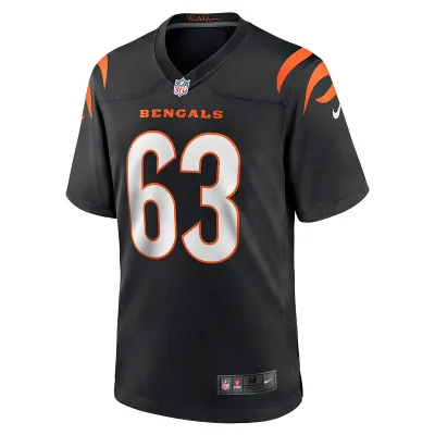 Men's Cincinnati Bengals Trey Hill Nike Black Game Jersey 01