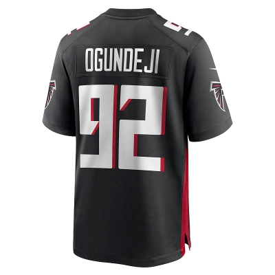 Men's Atlanta Falcons Adetokunbo Ogundeji Nike Black Game Jersey 01