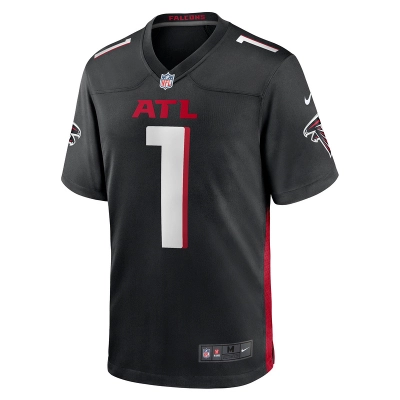 Men's Atlanta Falcons Jeff Okudah Nike Black Game Player Jersey 01